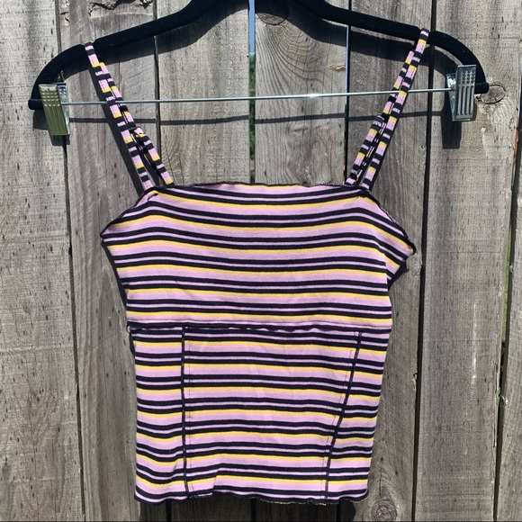 NWT Urban Outfitters Keiko Striped Square Neck Cami SZ M - Picture 2 of 4